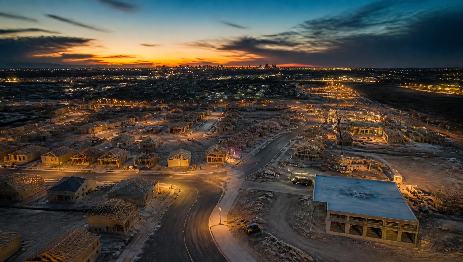 Aerial view of a UCSM development site